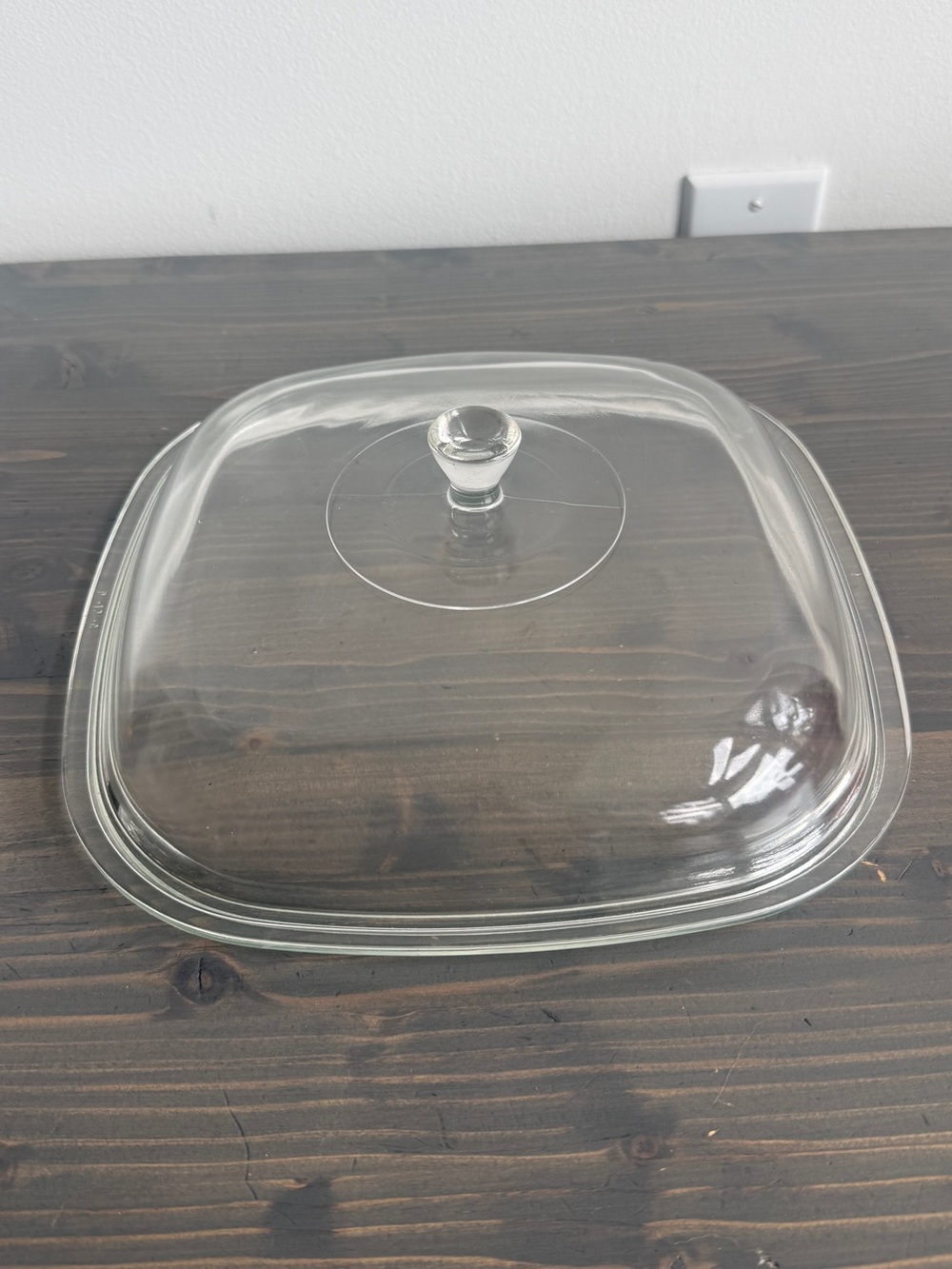 Vintage Pyrex P-12-C clear glass
square replacement lid